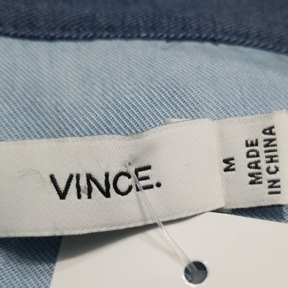 Vince color block chambray shirt with pearly snaps - Picture 7 of 7